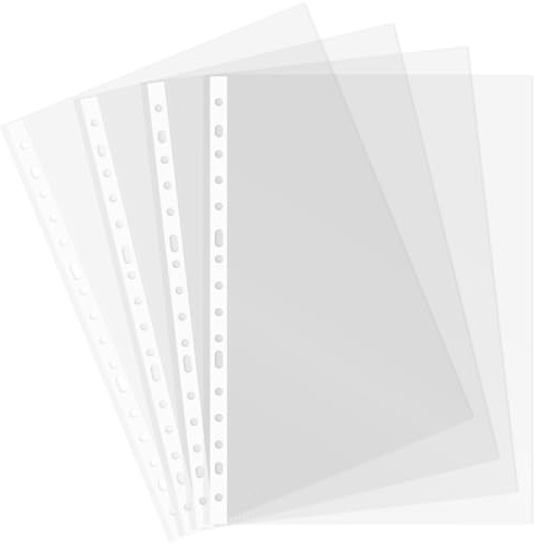 Grafoplas - Bolsa de 20 Fundas Multitaladro, Transparente Cristal, Lomo Reforzado, Tamaño Folio, Polipropileno Calidad Estándar, 16 Taladros, Perfecto como Material de Oficina y Escolar