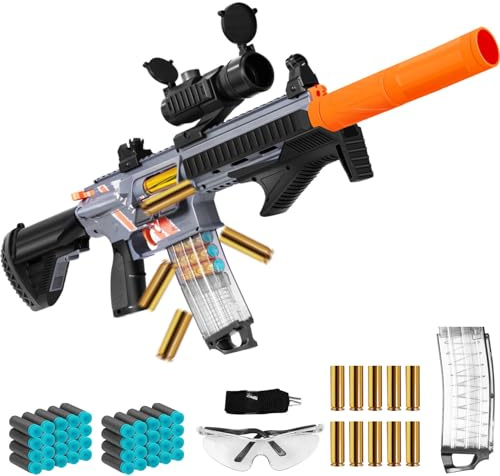 Bugrtey Sniper Rifle Shell Ejecting Toy Gun with 40 Soft Bullets 10 Shells 1 Scope, Soft Bullet Toy Guns, Outdoor Shooting Games Toys for Christmas Halloween Birthday Gifts