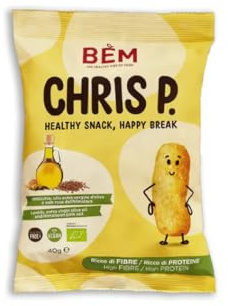 BEM CHRIS P. - Chips di Lenticchie con Olio Extra Vergine d’Oliva e Sale Rosa dell'Himalaya, Pack da 6 x 40g, Snack Biologico Croccante, Ricco di Proteine e Fibre,