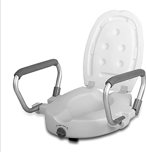 Rialzo per Sedile WC, Rialzo per Sedile WC rialzato Portatile con Coperchio e Maniglie, Supporto Inferiore Rinforzato antispruzzo, Design ergonomico, per Sedia di Sicurezza per Bagno con Handicap Me