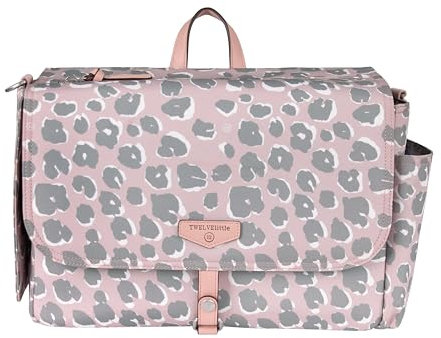 On-The-Go Stroller Caddy 3.0 - Travel Style Diaper Bag, Messenger Diaper Bag, Includes Stroller Clips and Changing Pad - Pink Leopard