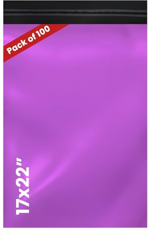 LIVERPOOL ENTERPRISES LTD 100 Pcs Pink Parcel Bags – Tamper-Proof Self-Seal Mailing & Postage Bag for Shipping, Packaging & Delivery - Size 17x22 Inches