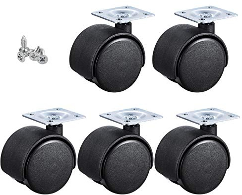 Lot de 5 roulettes de Chaise de Bureau pivotantes universelles à 360 °,roulettes de Chaise de Bureau,roulettes de Meubles pour sols en Bois Dur,Tapis,stratifié et carrelage,Lot de 5 (Univers