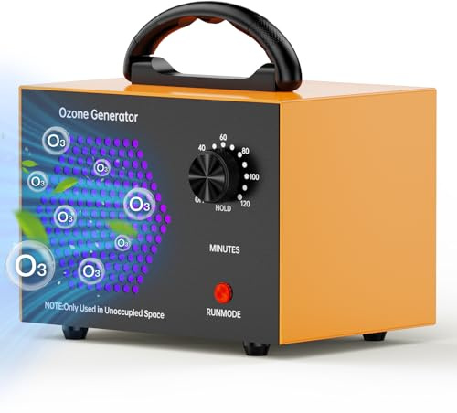 Generatore di Ozono Casa 40000 mg/h, Ozonizzatore Portatile Professionale con Timer 120 Min, Purificatore d'aria all'Ozono O3 Fino a 300㎡ Perfetto per Uffici, Hotel, Ristoranti, Veicoli e Altro Ancora