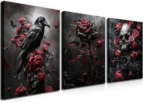 AstraGlam Halloween Diamond Art Kits for Adults, 5D Gothic Diamond Art 3-Piece Set,DIY Full Drill Diamond Painting Kit,Home Wall Decor Arts and Crafts for Adults (12x16 Inch) ﻿