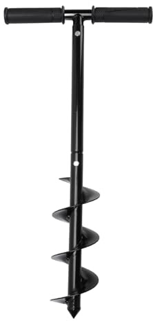 Punta Trapano a Coclea in Acciaio Laminato a Freddo, Punta Trapano Manuale a Forma di T con Impugnatura in Gomma, Punta Trapano da Giardino per Piantare Bulbi, Piante in Vaso