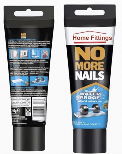 Home Fittings ® UniBond No More Nails - Waterproof - Heavy Duty Mounting Adhesive - Strong Glue - For Mirrors, Wood, Ceramic, Metal & More - Instant Grab Adhesive - Indoor & Outdoor - 340g Tube