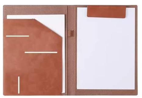 Dokumentmapp A4 affärsmapp lädersignering detta kontraktsklämma databok fil lagring (choklad)