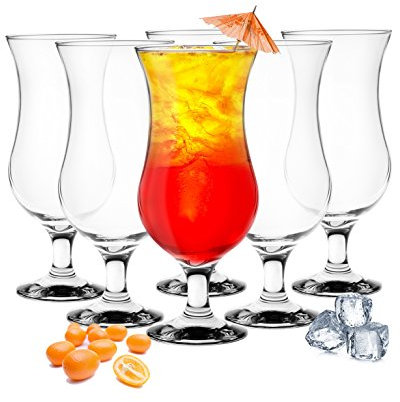 Lot de 6 verres à cocktail Hurricane 480 ml 9 variantes Verres à long drink Bar Verres transparent