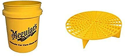 Meguiar's Yellow Large Car Wash Bucket and Professional Grit Guard