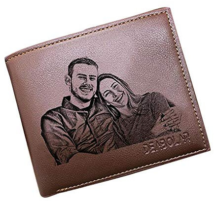 Personalisierte Herren Geldbörsen Benutzerdefinierte Foto-Geldbörsen Mannes schicke Leder Brieftasche ID Kreditkarte Foto Halter