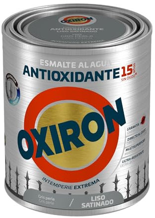 OXIRON Esmalte antioxidante al agua Liso Satinado Gris Perla 750ml