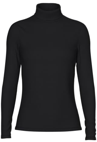PIECES dam Pcsiren Ls polotröja topp Noos långärmad tröja, svart, M
