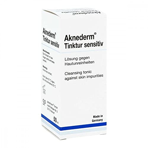 aknederm Tinktur sensitiv 50ml- sanfte porentiefe Hautreinigung & Desinfektion - reinigt besonders empfindliche unreine Haut porentief - Zink Gesichtswasser für trockene/sensible & unreine Haut