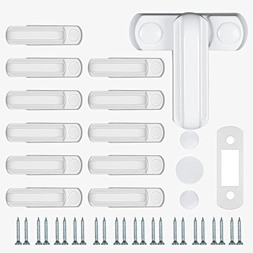 Bloqueador de ventana de bloqueo de ventana de aleación de zinc fundido fuerte, cerraduras de seguridad extra para UPVC/PVC, cerradura de restrictor de puerta/ventana, seguridad del hogar (blanco, 12