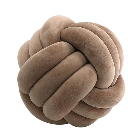PTKG Knotenkissen, Geknotetes Kissen, Knot Kopfkissen, Zierkissen Knoten, Plüsch Kissen Weiche, Knoten Ball Kissen,A27,27cm