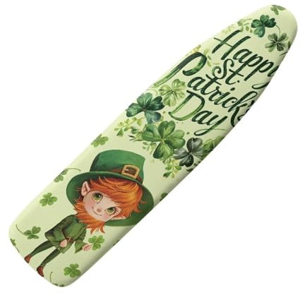 HOWILATH Copertura per asse da stiro, 125 x 45 cm, decorazione per il giorno di San Patrizio, resistente al calore, con gancio e anello, L