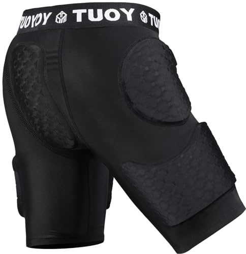 TUOYR Mens Football Girdle with Pads Padded Compression Short Hip Thigh Butt Tailbone Protector Pants Youth Adult Protective for Baseball Snowboard Skate Ski Kockey Cycling Baseball Rugby