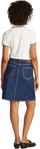 Tommy Hilfiger Damen Jeansrock Straight Ace Knielang, Blau (Ace), 38