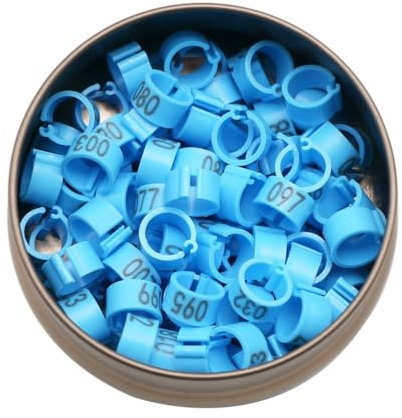100 Stück Innendurchmesser 8 mm Höhe 7 mm Taubenbeinringe Geflügel Tauben Vogel Papagei Clipringe Aufsteckfußringe Taubenbedarf(Blue)