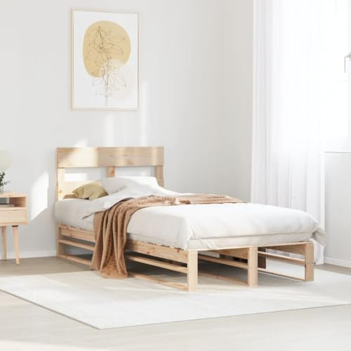 MOBCANT Letto senza Materasso,Struttura letto Letto singolo Letto per Anziani Reti a Doghe utilizzabile per Scuola Camera degli ospiti Dormitorio Appartamento 90x190 cm in Legno Massello di Pino
