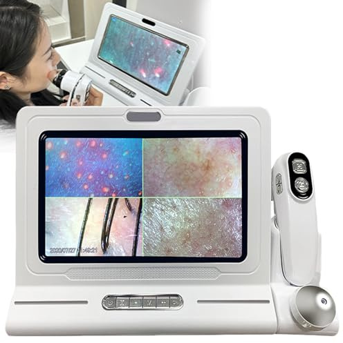 Microscopio detector de cuero cabelludo – 11 pulgadas HD para pruebas de folículos pilosos y piel, aumento de 50X a 200X, análisis inteligente para el cuidado del cuero cabelludo e inspección de salud