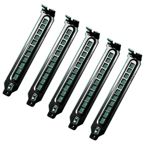 5 pezzi nero in metallo duro PCI Slot Cover staffa con viti di espansione completa filtro Blanking piastra per PC