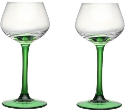 Flute da Champagne Bicchieri da champagne con stelo verde, 2 pezzi di bicchieri da flûte in cristallo da 4,73 once di capacità, eleganti for vecchi amici che si incontrano Bicchieri da Champagne