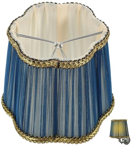 BAZEITFLOW Lámparas de mesa Pantalla de tela Clip Pantalla para Bombilla Decorativa en Azul Oscuro Ligero y Fácil de Montar para Dormitorio y Salón