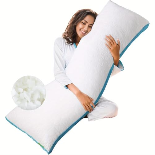 Flanhorest Memory Foam Seitenschläferkissen - 130x43cm Langes Kissen, 2kg Memory Schaum gefülltes Weiches Schwangerschaftskissen, Schlafkissen & Stillkissen für Seitenschläfer