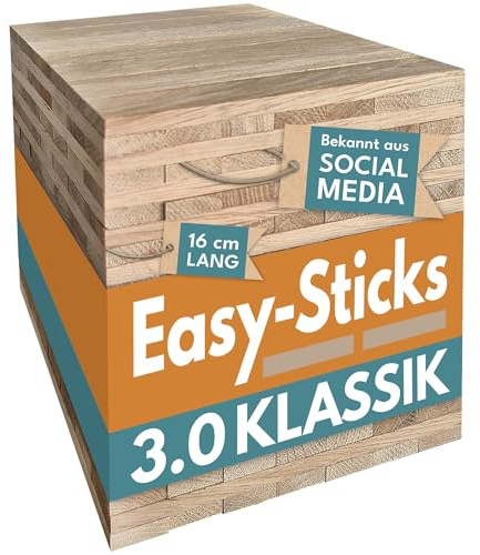 Bastelholz Eiche Easy-Sticks 3.0 16 cm Eiche – 160 Stück – OHNE Klebeband – Hölzchen für DIY Projekte und Deko – Hölzer zum Bauen und Verkleiden