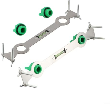 Lot de 2 niveleurs de tuyau d'eau en métal avec niveau à bulle pour alignement de douche et robinet, outil de plomberie réglable pour un positionnement horizontal précis