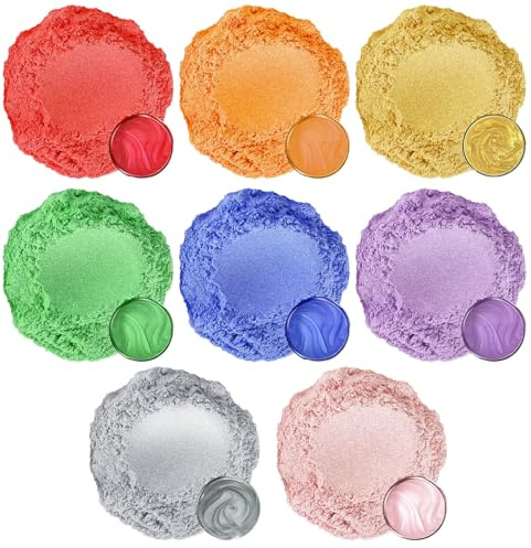 8 Colors Mica Powder Each 5g | Mica Powder for Epoxy Resin | Resin Colour Pigment for DIY Crafts Nail Art Soap Candle Making