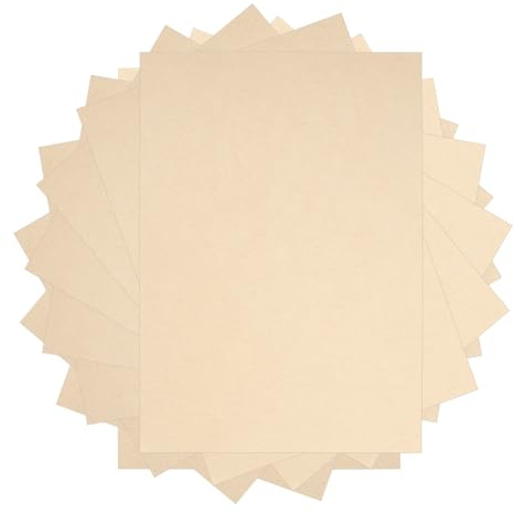 Veemoon 10 Piezas Papel de Escribir Antiguo, Papel de Carta Vintage de Pergamino, Beige, Ligero y Resistente al Desgarro, para Mapas de Búsqueda del Tesoro y Pergaminos de Poesía
