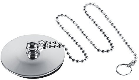 Chrome Kitchen Sink Baño Tapón de desagüe bañera tapón de Drenaje de Metal sólido con Cadena