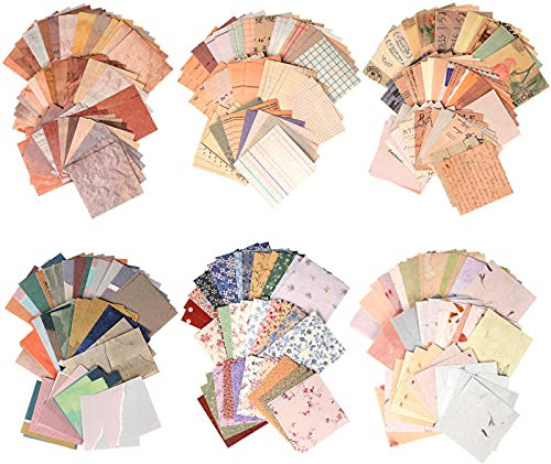 Eokeey 360 Blätter Scrapbook Zubehör, Vintage Scrapbook Papier Scrapbooking Zubehör mit viele Muster, Dekorative Bullet Journal Zubehör für Fotoalbum Kalender Notizbuch Tagebuch DIY Dekoration…