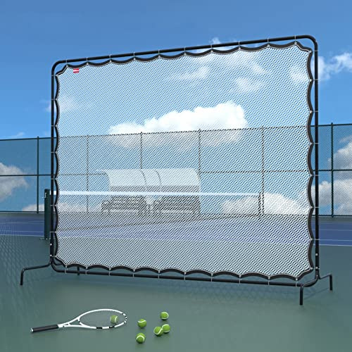AMORPO Tennis Rebounder Net, 9.5 x 7Ft Practice Wall for Racquet Sports, Pickleball, Backboard for Court Backyard Outdoor Training
