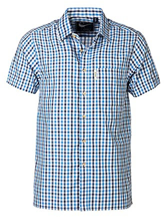 Rydale Mens Short Sleeved Check Shirts Country Check Shirt for Men Cotton Blend Summer Casual Shirt (UK, Alpha, 4XL, Regular, Regular, Richmond Navy/Blue)