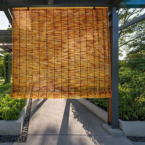 Bambu rullgardin utomhus väderbeständig rullgardiner utomhus rullgardin balkong solskydd bambu insynsskydd persienner med lyft skiljevägg vass gardin ljusfiltrering gardiner för fönster dörrar