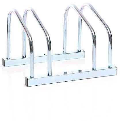 Toboli Fahrradständer für 2 Fahrräder 37,5x32x27cm aus verzinktem Stahl für drinnen und draußen geeignet für Boden- und Wandmontage Reihenparker Fahrradbügel