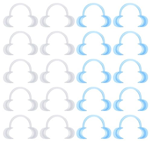 TSHAOUN 20 Pièces C-Forme Ouvre La Lèvre, Jetables Ecarteur Bouche, Dentaires Extenseur Rétracteur Bouche pour Inspection Orale,Le Traitement,Blanchiment Dents, Mâche-Mots Jeux de Famille