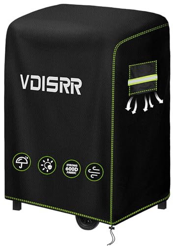 VDISRR Grillabdeckung Wetterfest, Schwerlast 600D Oxford Grill Abdeckhaube mit Lüftungsfenster, Hochwertiges Schutzhülle für Grills, 77x70x110cm, für 2 Brenner Gasgrill mit Klappbarer Seitenablage