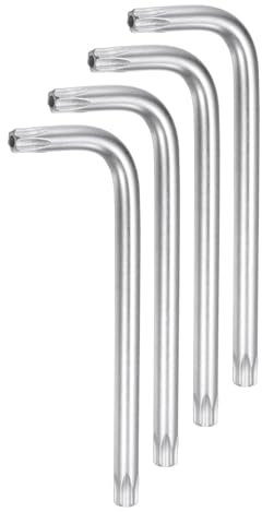 QUARKZMAN 4Pcs Llave Torx Antimanipulación T45 en Forma de Estrella L 6 Puntos de Acero Cromo-Vanadio Herramienta de Mano para Reparaciones Automotrices/Hogareñas