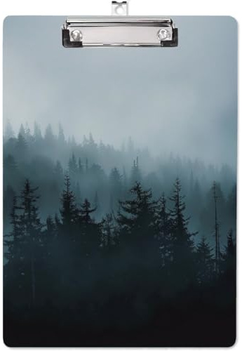 CRASPIRE Cute Forest Tree Acrylic Clipboard Standard A4 Letter Size 8.6x12 Inch Writing Boards Clip with Double-sided Print Fashion Writing Instruments Decorative Clipboards for Office School Nurse