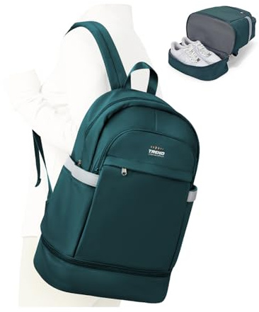 suradar Sac à dos Sport avec Compartiment Chaussures et sac Etanche Sacs a dos de Sport Gym Sac à Dos de Voyage Pliable pour Femmes Bleu paon
