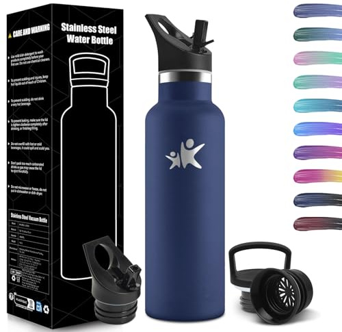 HoneyHolly Botella Termica 750 ML, Sin BPA, Botella Agua Acero Inoxidable, Aislamiento Al Vacío de Doble Pared, Termo Agua Fria, Cantimplora Termica para Adultos, Deporte, Oficina, Yoga