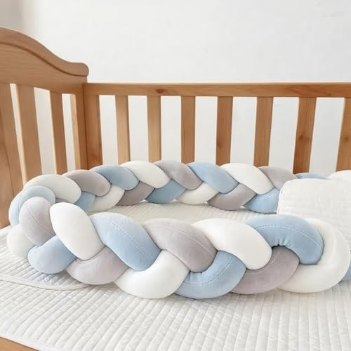 GYCS Braided Cushion, Bed Guard Rail Surrounds Cushions, Braided Knotted Pillows, All-Round Protection Pillow for Bed, Thick Soft Breathable Cushion Side Protectors,A09,150cm