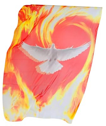 Banderas de adoración | Paño de adoración de fuego con varillas extensibles | Pancarta de gasa para niñas, principiantes, bailarinas cristianas | Ideal para actuaciones, eventos, oración y alabanza |