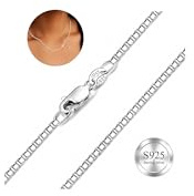 ZHESHY Argent Sterling 925 Collier Pour Femmes Largeur 0.8/1/1.3mm Chaîne
