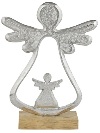 Marrakech - Figura decorativa navideña (21 cm, metal y madera, para alféizar de la ventana, mesa y estantería), diseño escandinavo de invierno y figura navideña moderna para casa o como regalo